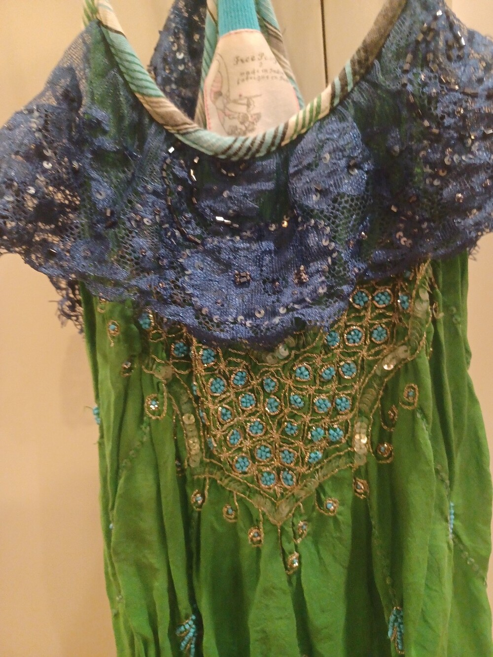 💚💙FREE PEOPLE BOHO BEADED TANK TOP XS